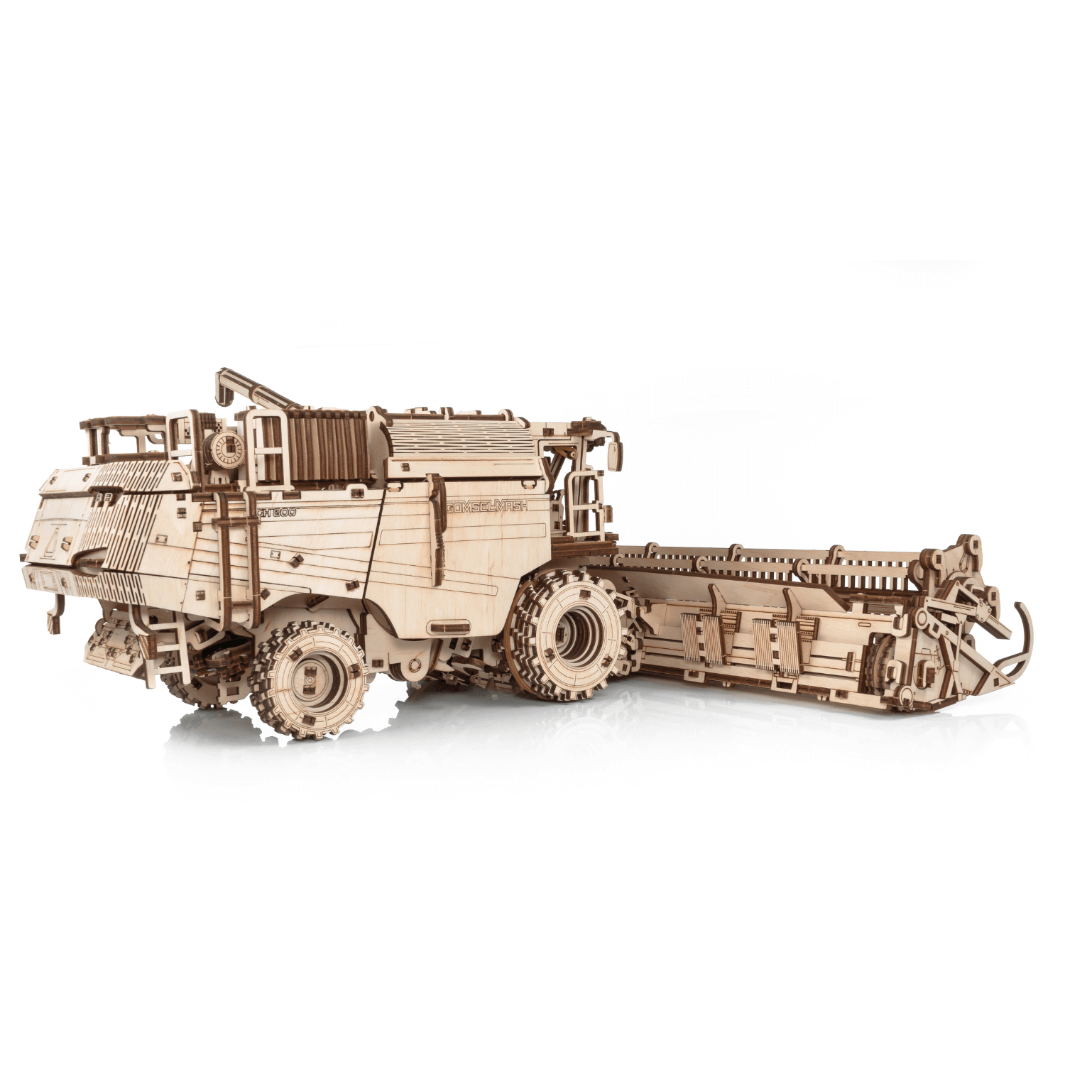 Combine harvester with cutting bar-mechanical wooden puzzle-Eco-Wood-Art--