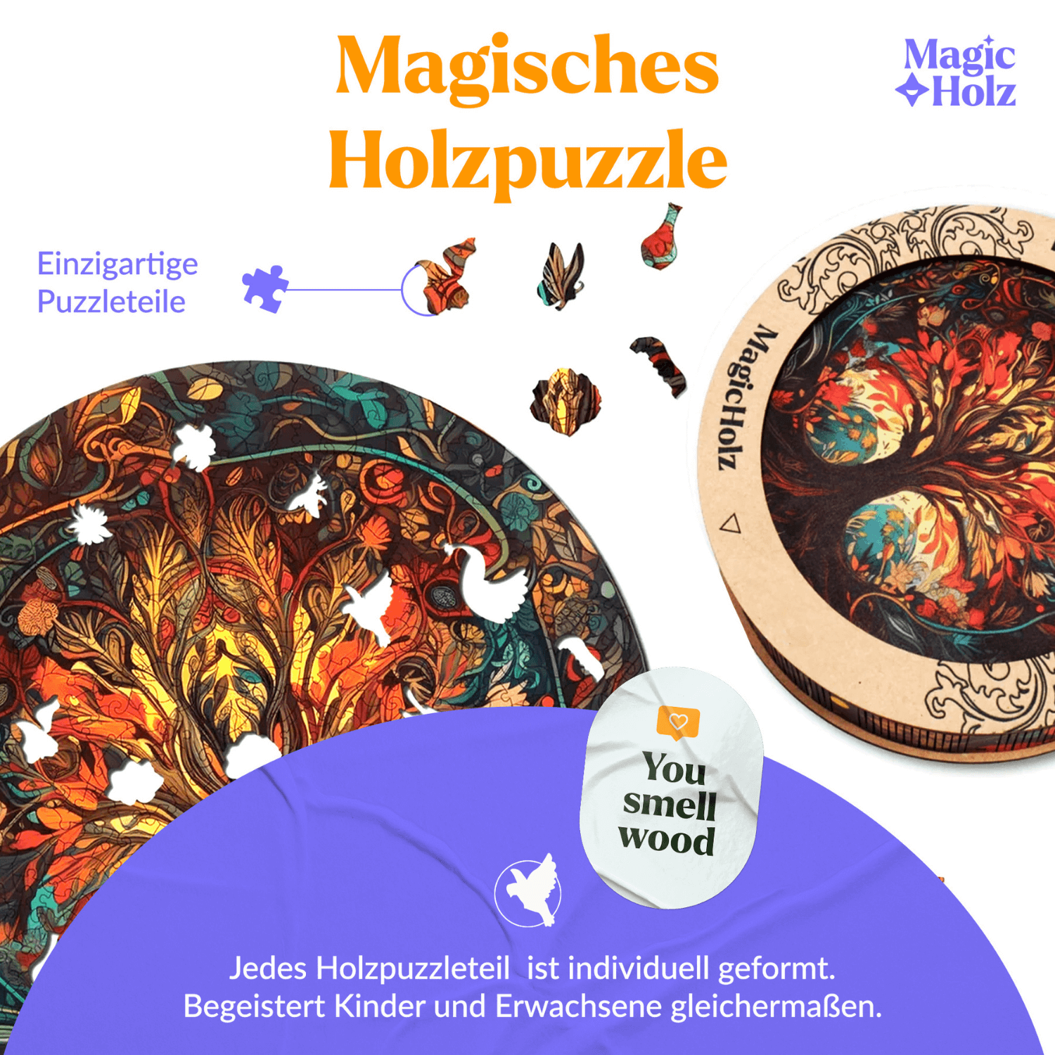 MagicHolzHerfstboom | Levensboom houten puzzel- --