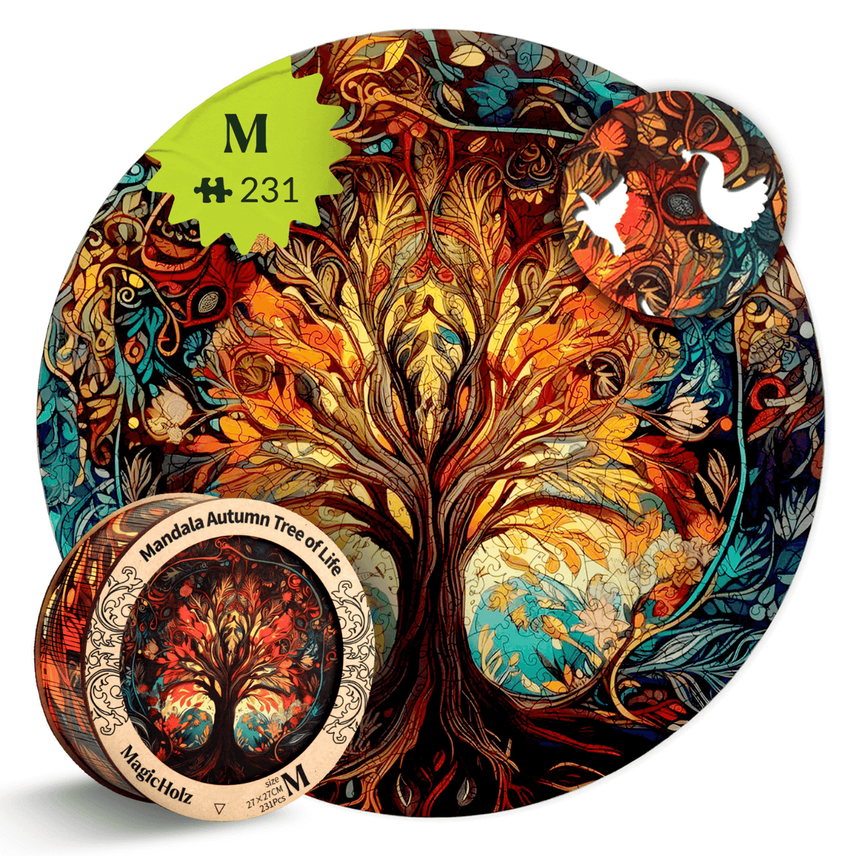 Herbstbaum des Lebens | Mandala-Holzpuzzle-MagicHolz-TreeOfLifeM-0098925395530