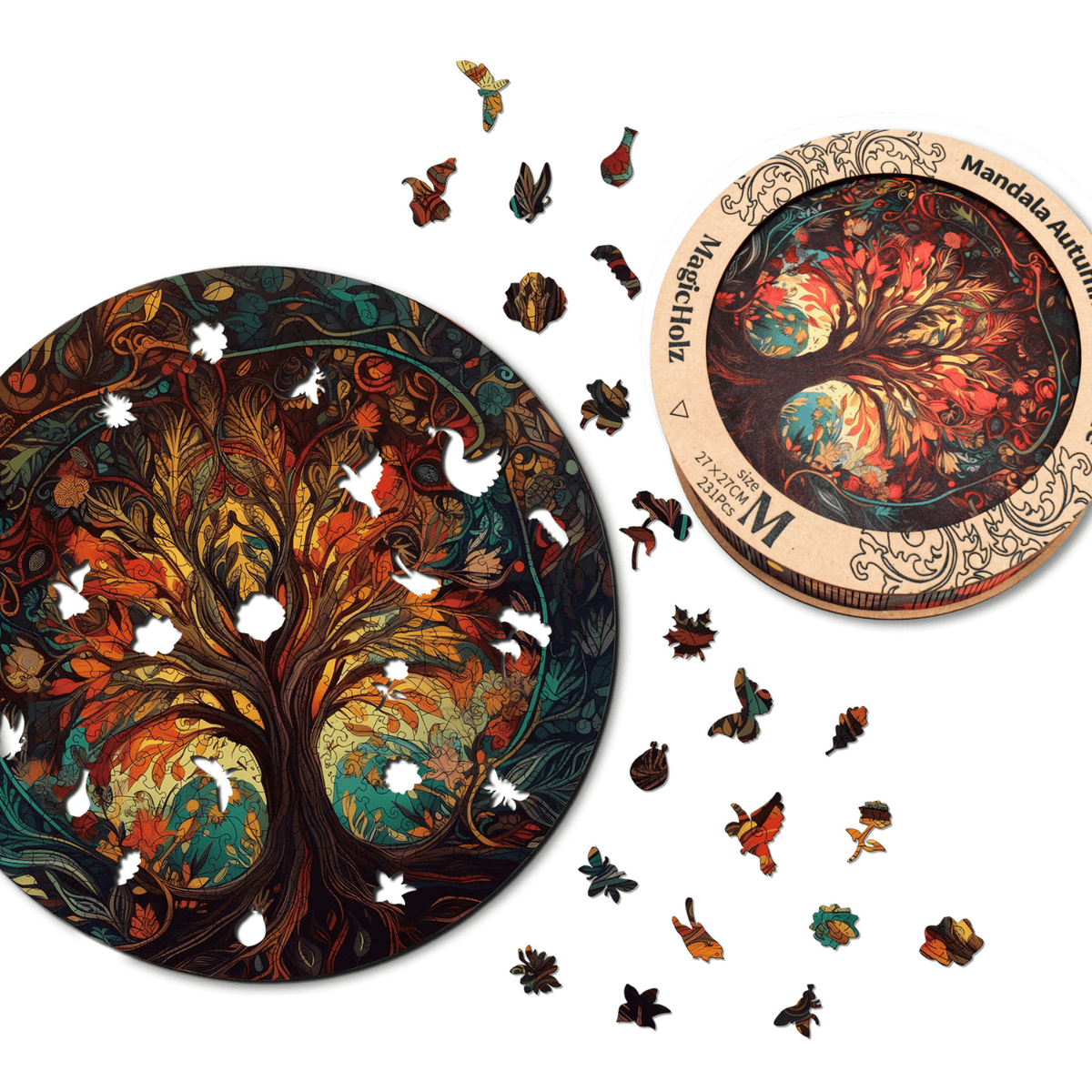 Autumn tree of life | Mandala wooden puzzle -MagicHolz--