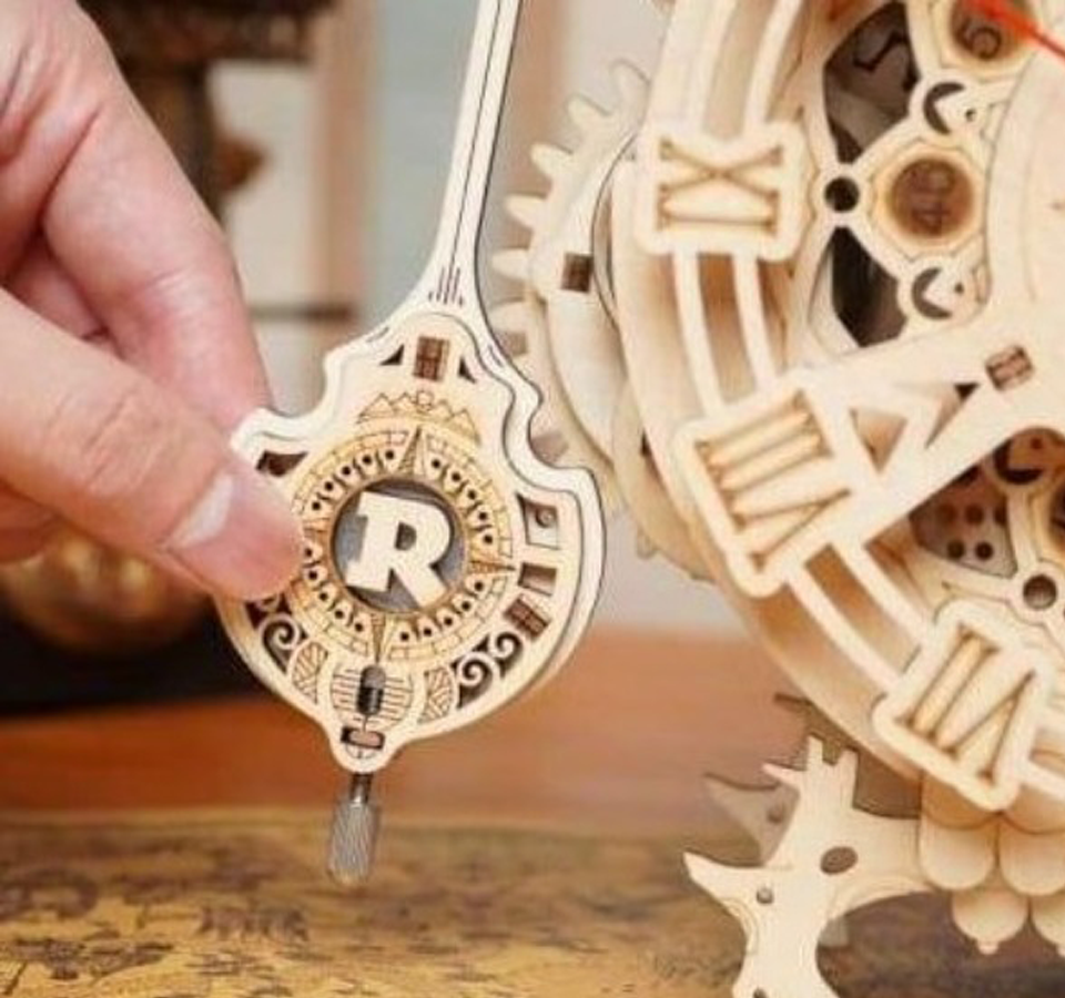 Eulen Puzzle als Pendeluhr-Mechanisches Holzpuzzle-Robotime--