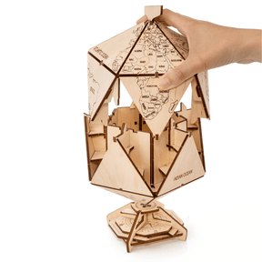 ICOSAHEDRAL Globe Mechanical Wooden Puzzle Eco Wood Art--