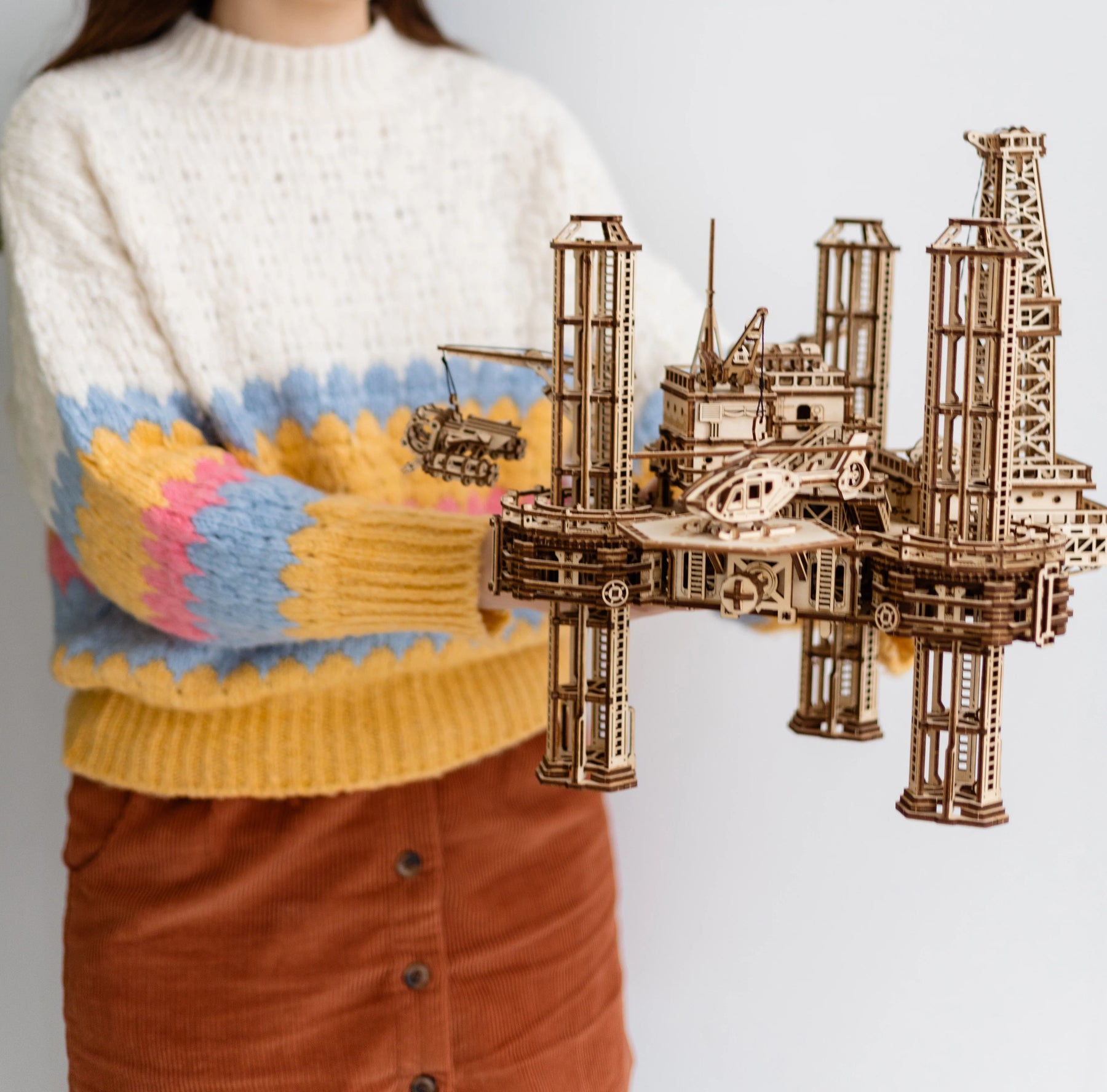 Offshore Drilling Rig-Mechanical Wooden Puzzle-WoodTrick--