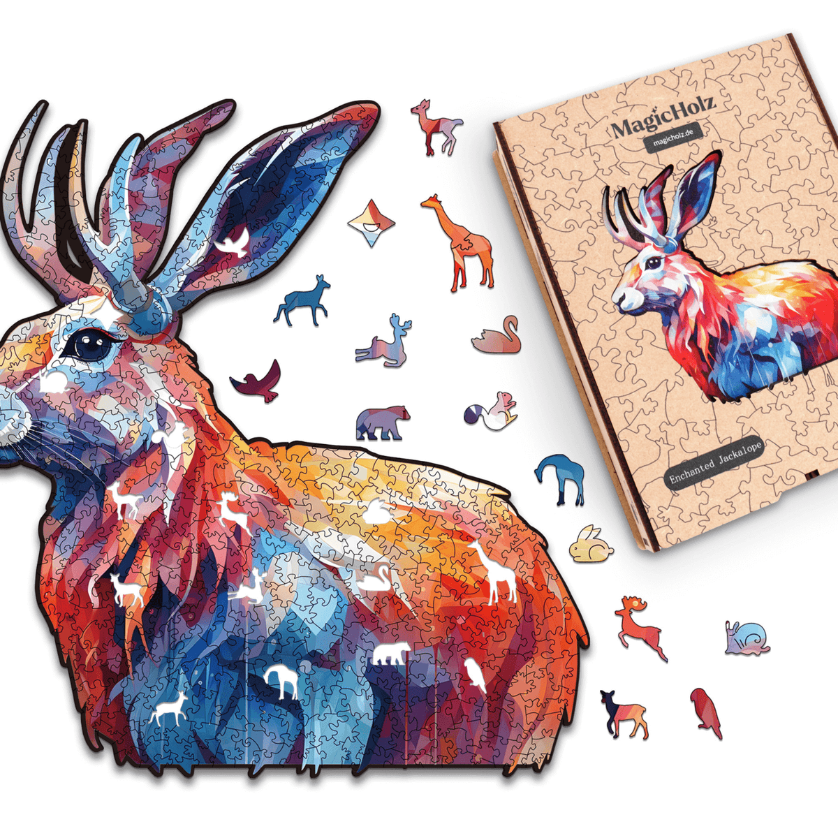 Enchanted Jakalope | Hare wooden puzzle-MagicHolz--