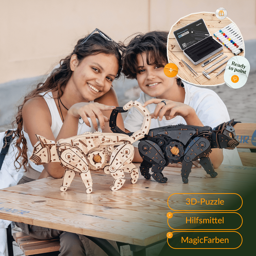 Chat en mouvement — Décoration en bois mécanique pour la fête des Mères Kit mécanique MagicHolz