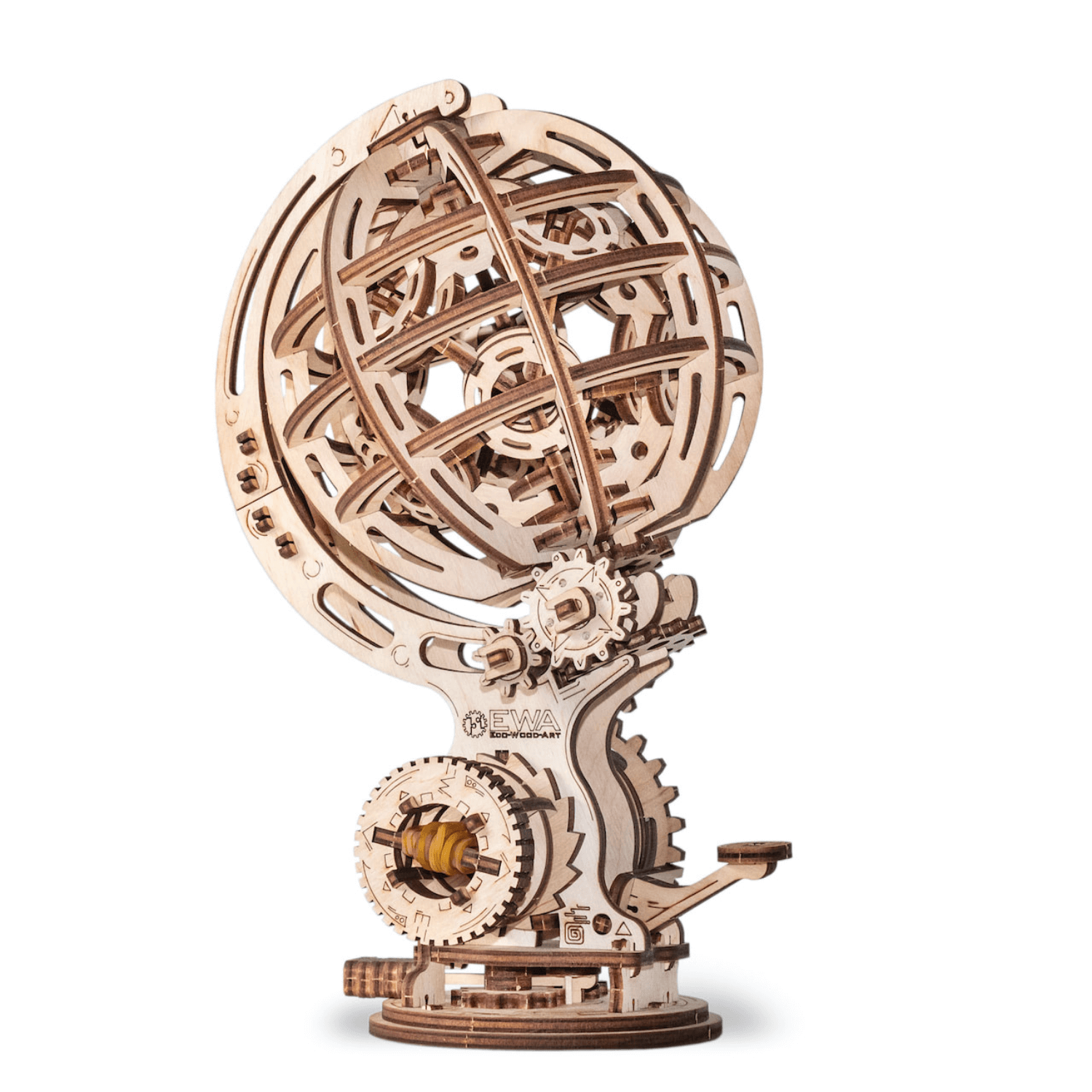 Kinetic Globe-Mechanical Wooden Puzzle-Eco-Wood Art--