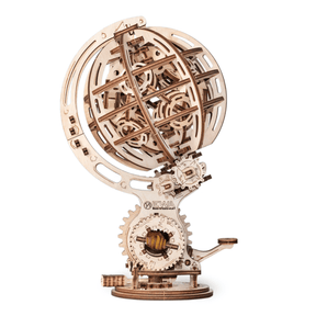 Kinetic Globe-Mechanical Wooden Puzzle-Eco-Wood Art--