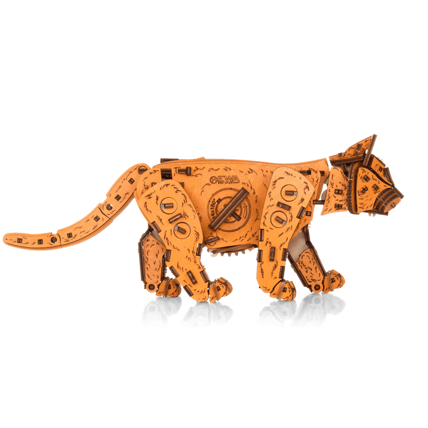 Ginger Kitten-Mechanical Wooden Puzzle-Eco-Wood-Art--