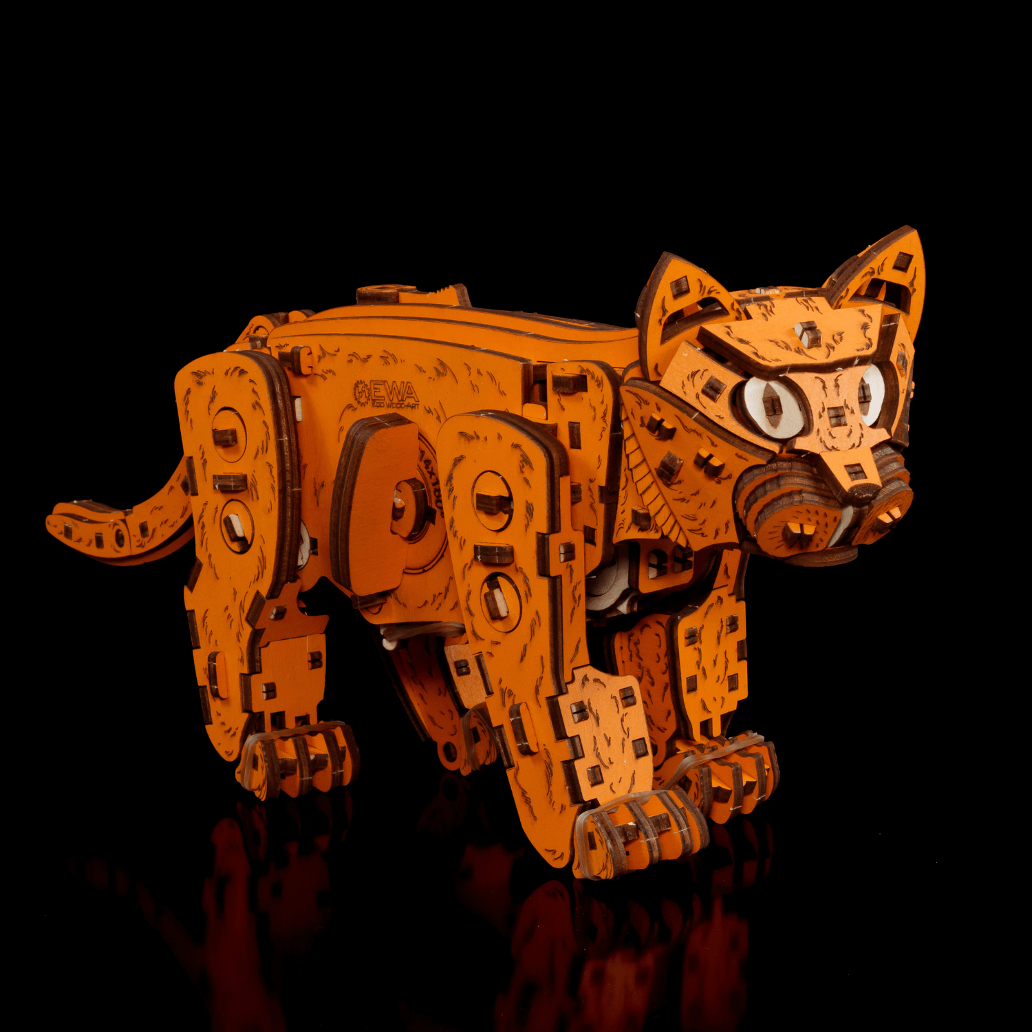 Ginger Kitten-Mechanical Wooden Puzzle-Eco-Wood-Art--