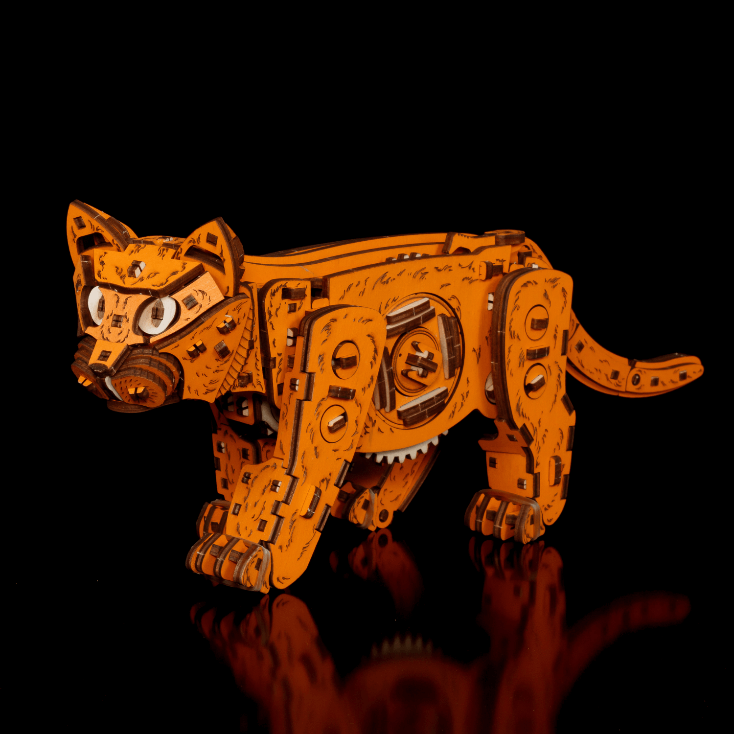 Ginger Kitten-Mechanical Wooden Puzzle-Eco-Wood-Art--