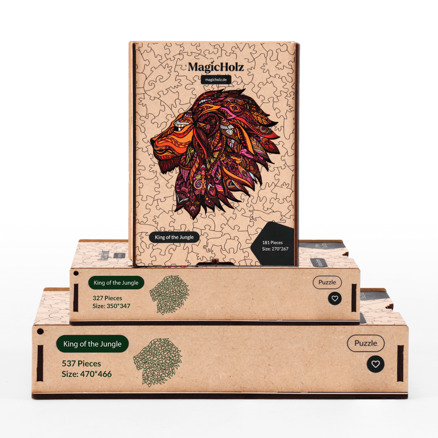 Roi de la jungle | Puzzle en bois de lion-MagicHolz--