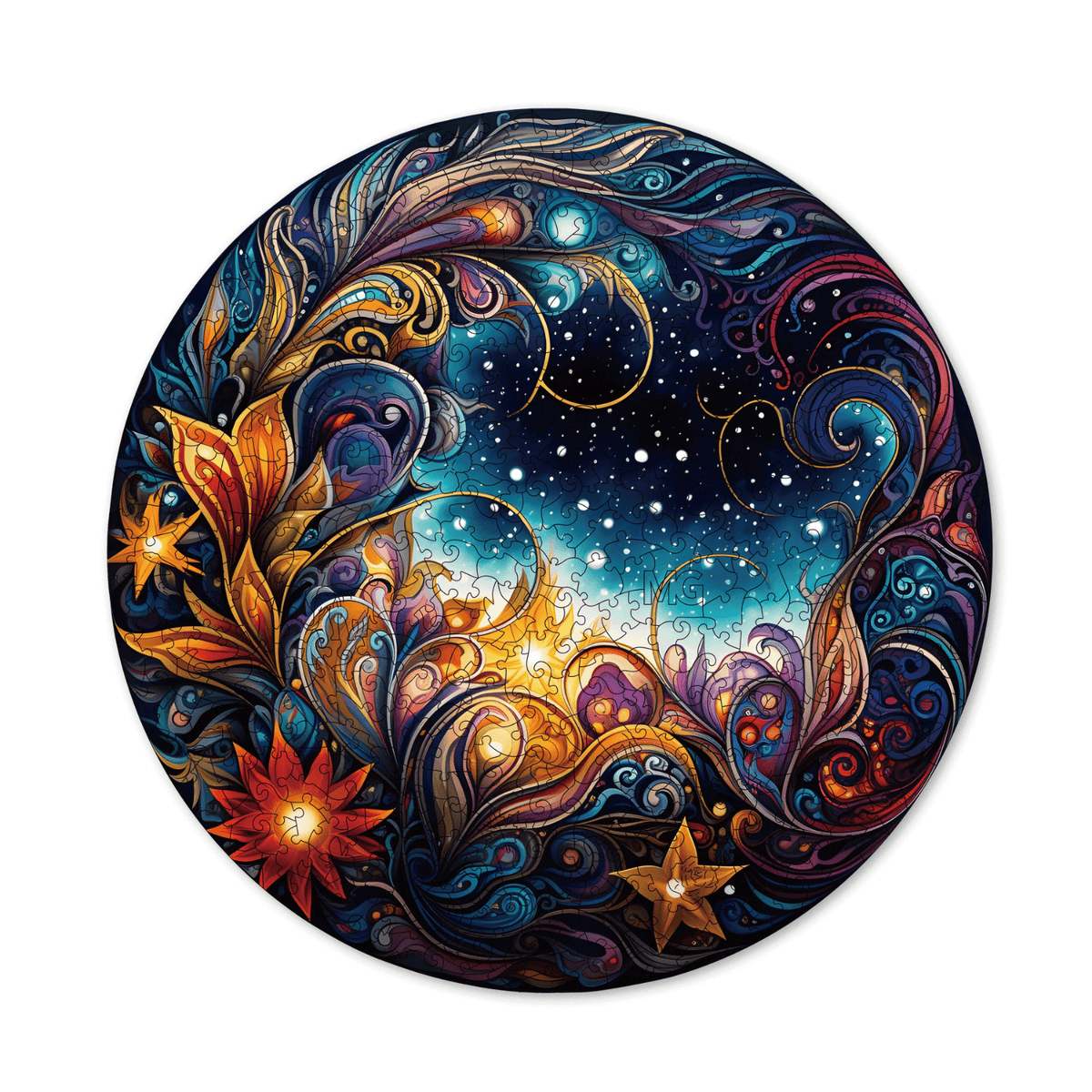 Cosmic blossoms | Mandala wooden puzzle-MagicHolz--