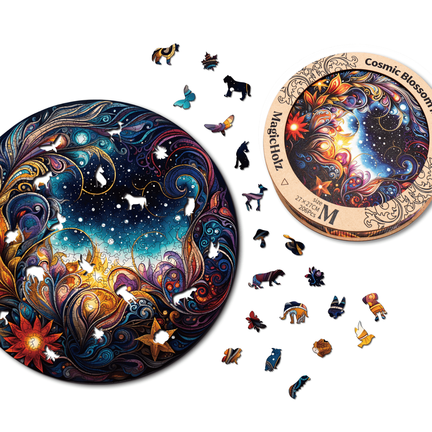 Cosmic blossoms | Mandala wooden puzzle-MagicHolz--