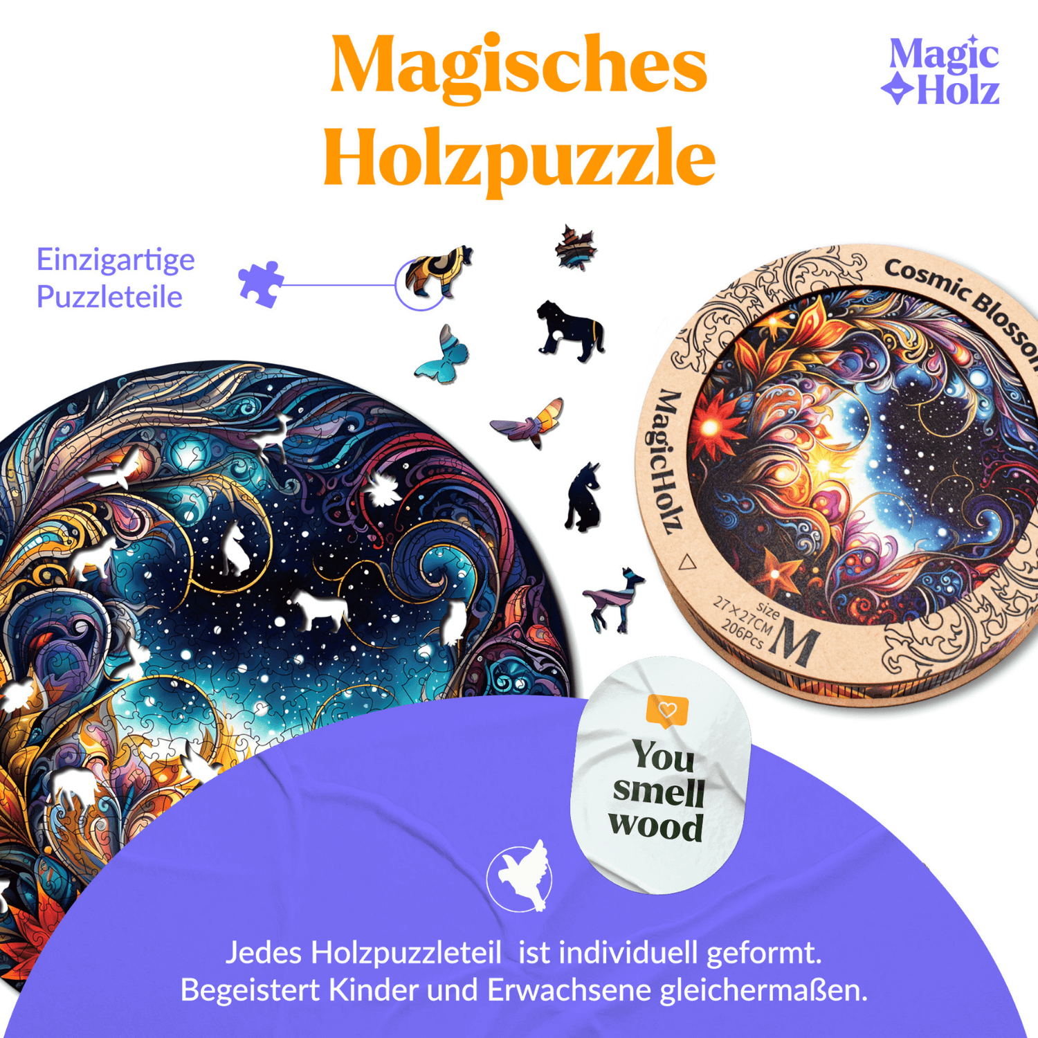 Kosmische Blüten | Mandala-Holzpuzzle-MagicHolz--