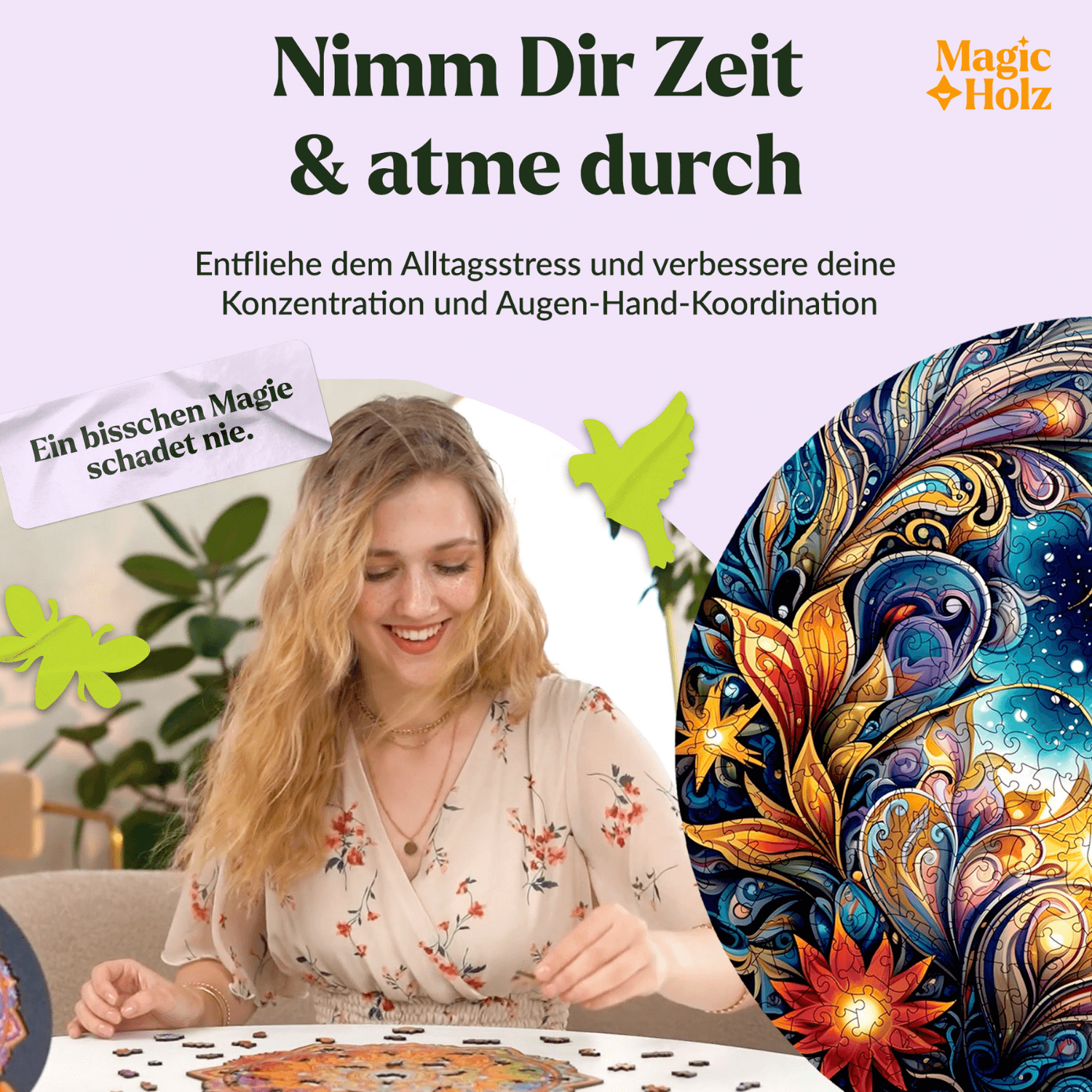 Kosmische Blüten | Mandala-Holzpuzzle-MagicHolz--