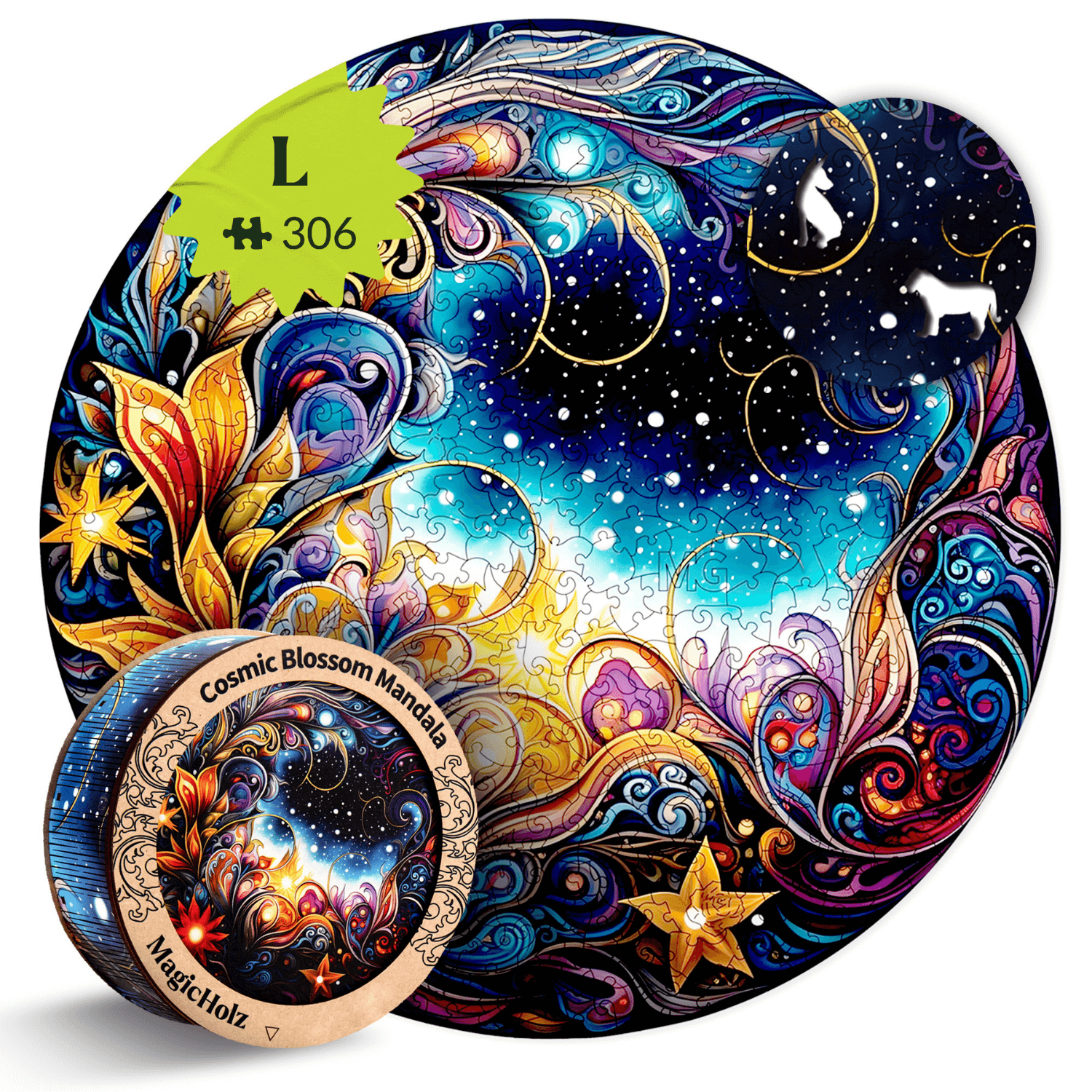 Kosmische Blüten | Mandala-Holzpuzzle-MagicHolz-CosmicBlossomL-98925395424