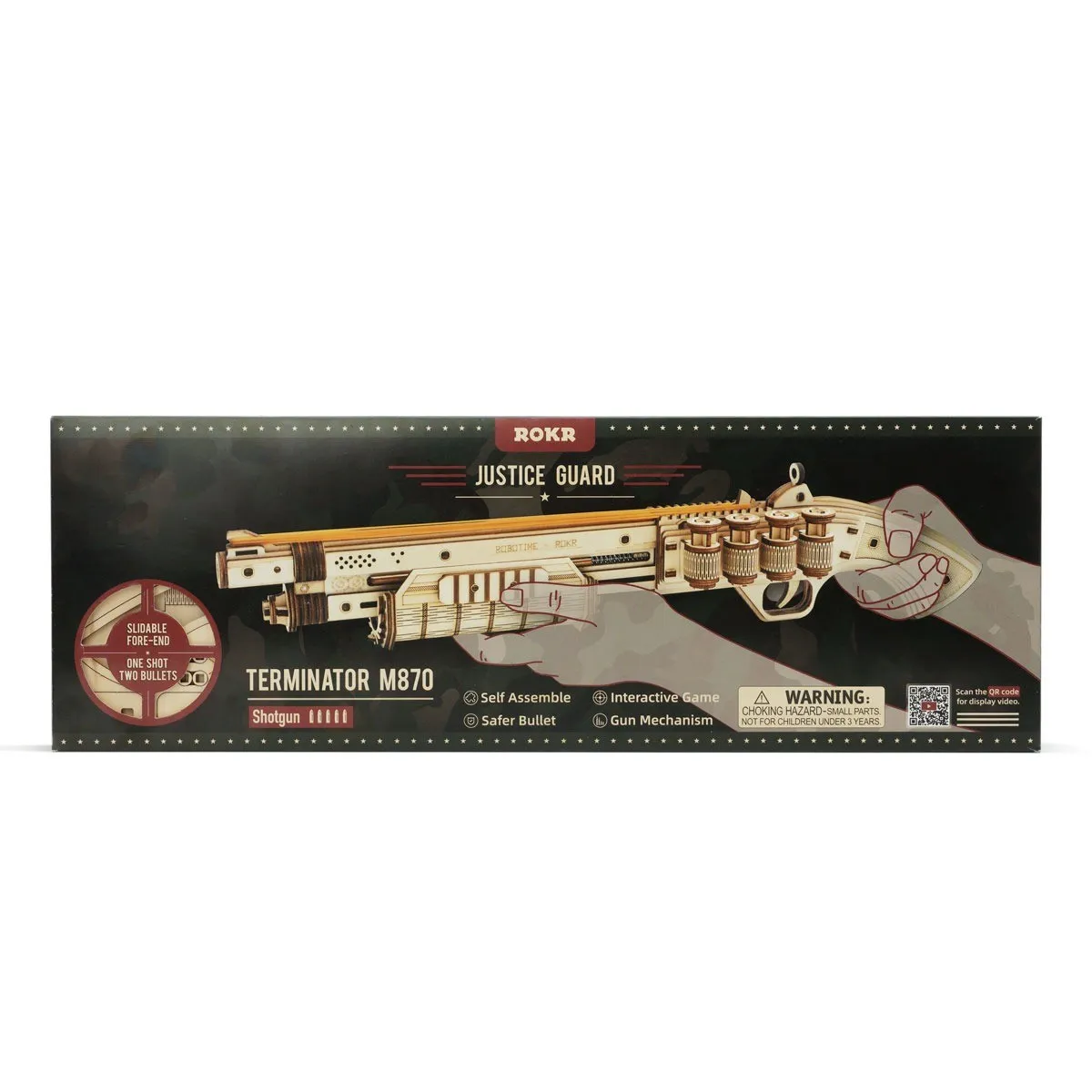 Terminator Gewehr M870-Mechanisches Holzpuzzle-Robotime--