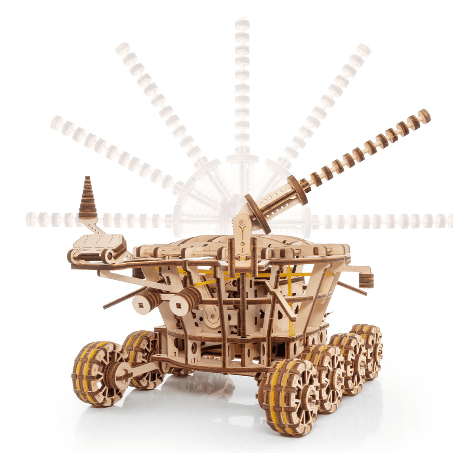 Lunokhod | Mondrover-Mechanisches Holzpuzzle-Eco-Wood-Art--