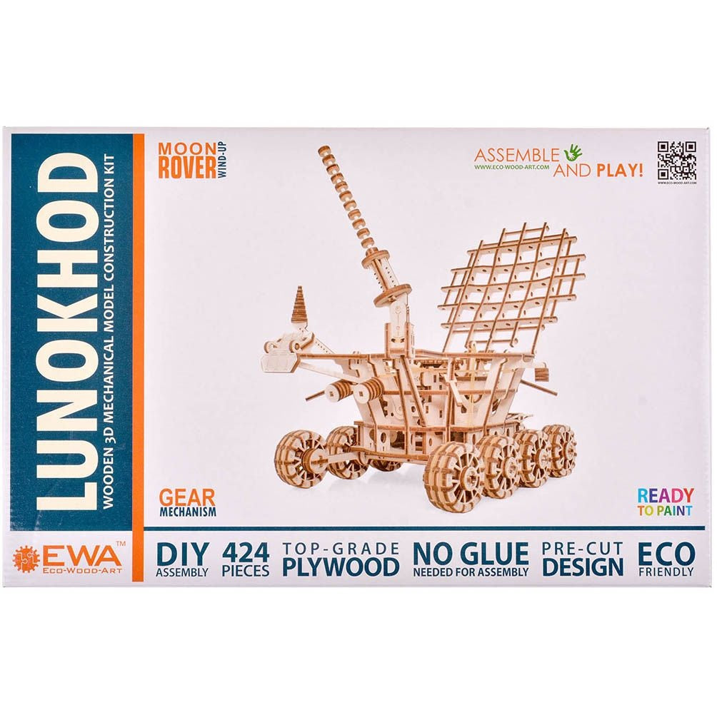 Lunokhod | Maan Rover Mechanische Houten Puzzel Eco-Hout Art--