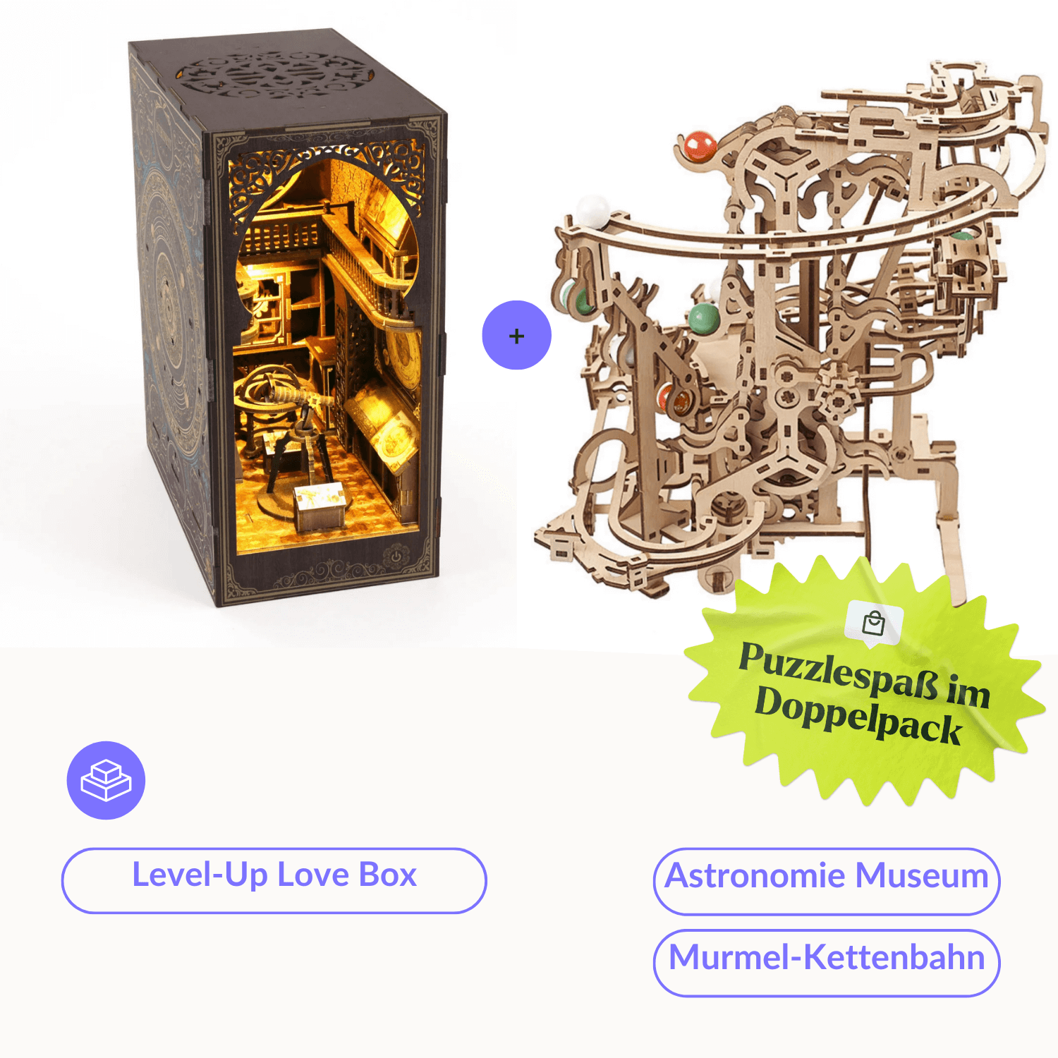 Level-Up Box l Knikkerbaan + Astronomie MagicHolz Puzzel-MagicWood...