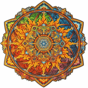 Mandala Puzzle | Nascent Sun Wooden Puzzle-Unidragon-Nascent Sun-M-4640157455696