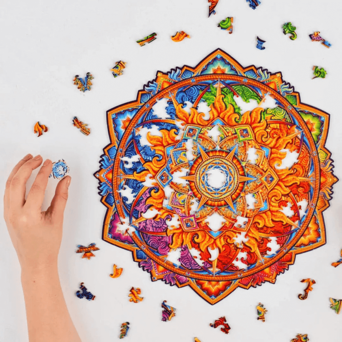 Mandala Puzzle | Nascent Sun Wooden Puzzle-Unidragon--