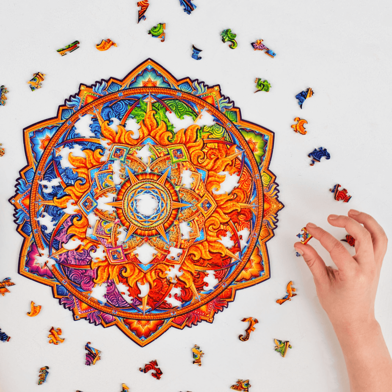 Mandala Puzzle | Nascent Sun-Holzpuzzle-Unidragon--