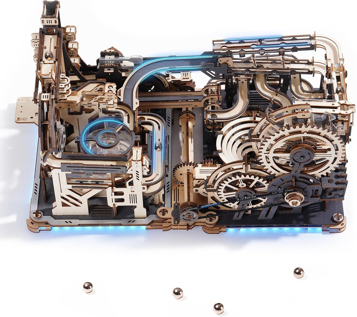 Night City 2.0 Marble Run Mechanical Construction Set: Robotime Night City 2.0 + Space Port + Marble Link Pack