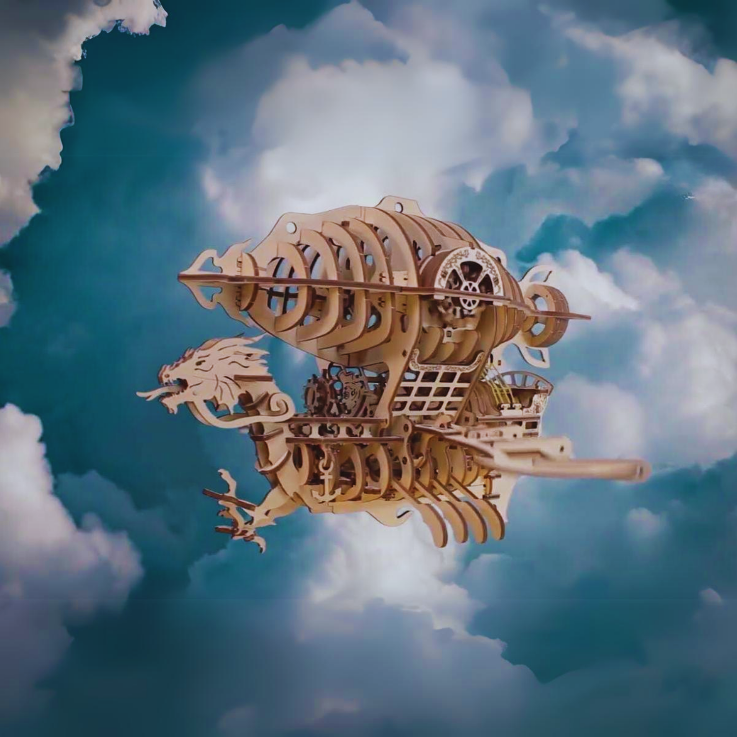 Mechanical Airship | Skylord-Mechanical Wooden Puzzle-Eco-Wood-Art--