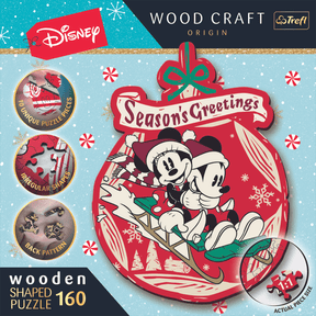 Disney | Mickey and Minni's Christmas Adventure | Wood Puzzle 160-wood puzzle-TREFL--