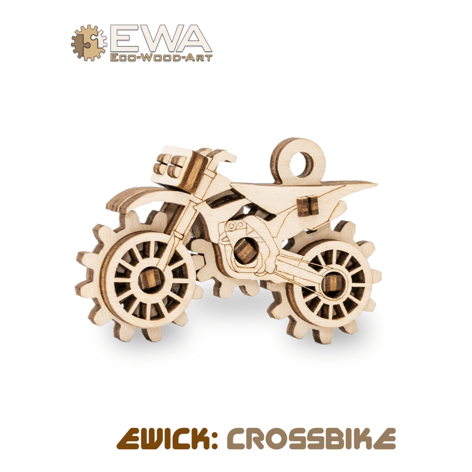 Minipuzzels-Mechanische Houten Puzzel-Eco-Hout-Kunst-MiniCrossbike-Ewa-4815123000532