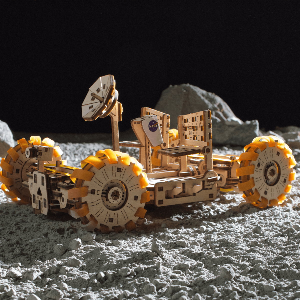 NASA Maan Rover-Mechanische houten puzzel Ugears--