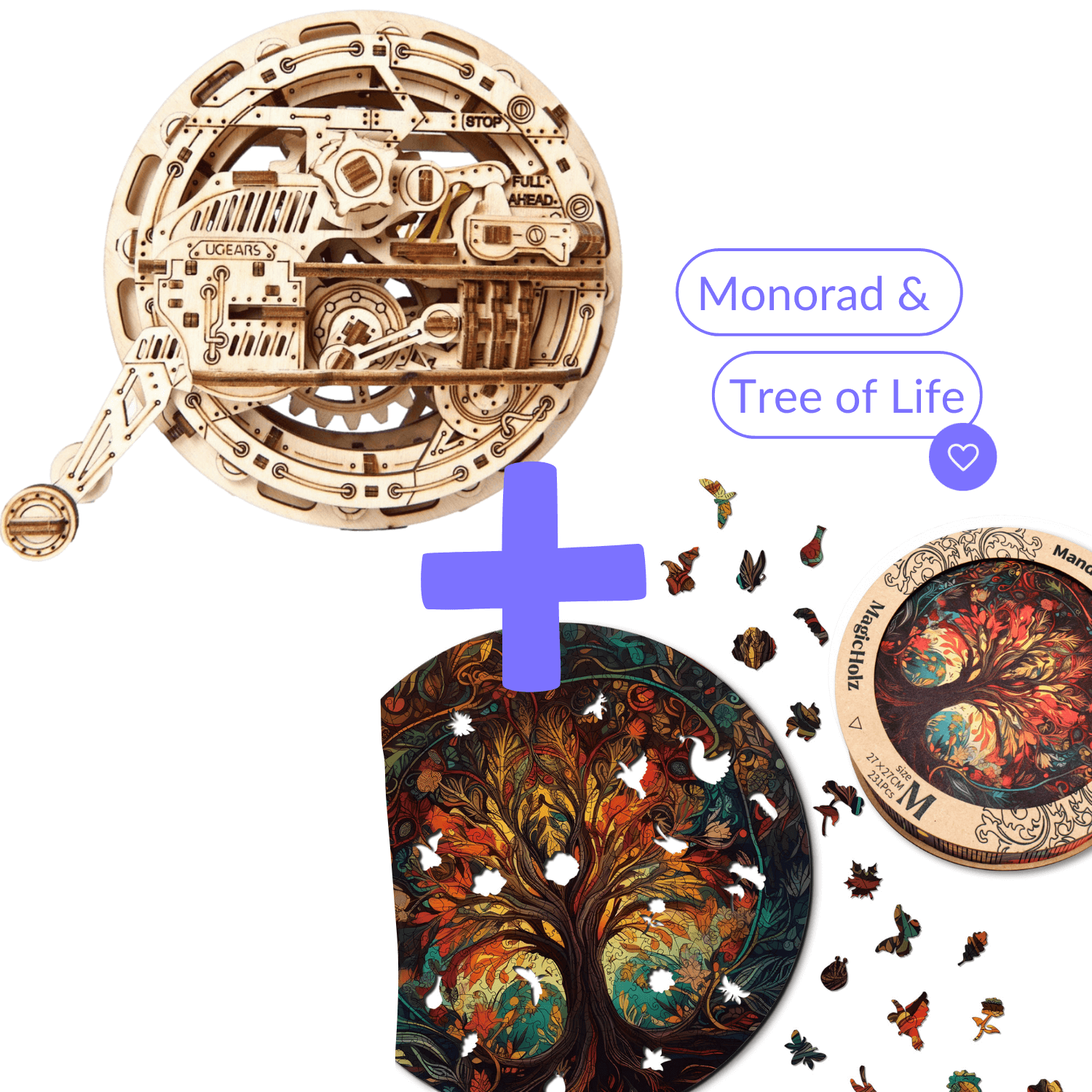 Monorad & Tree of Life M-Mechanisches Holzpuzzle-MagicHolz--