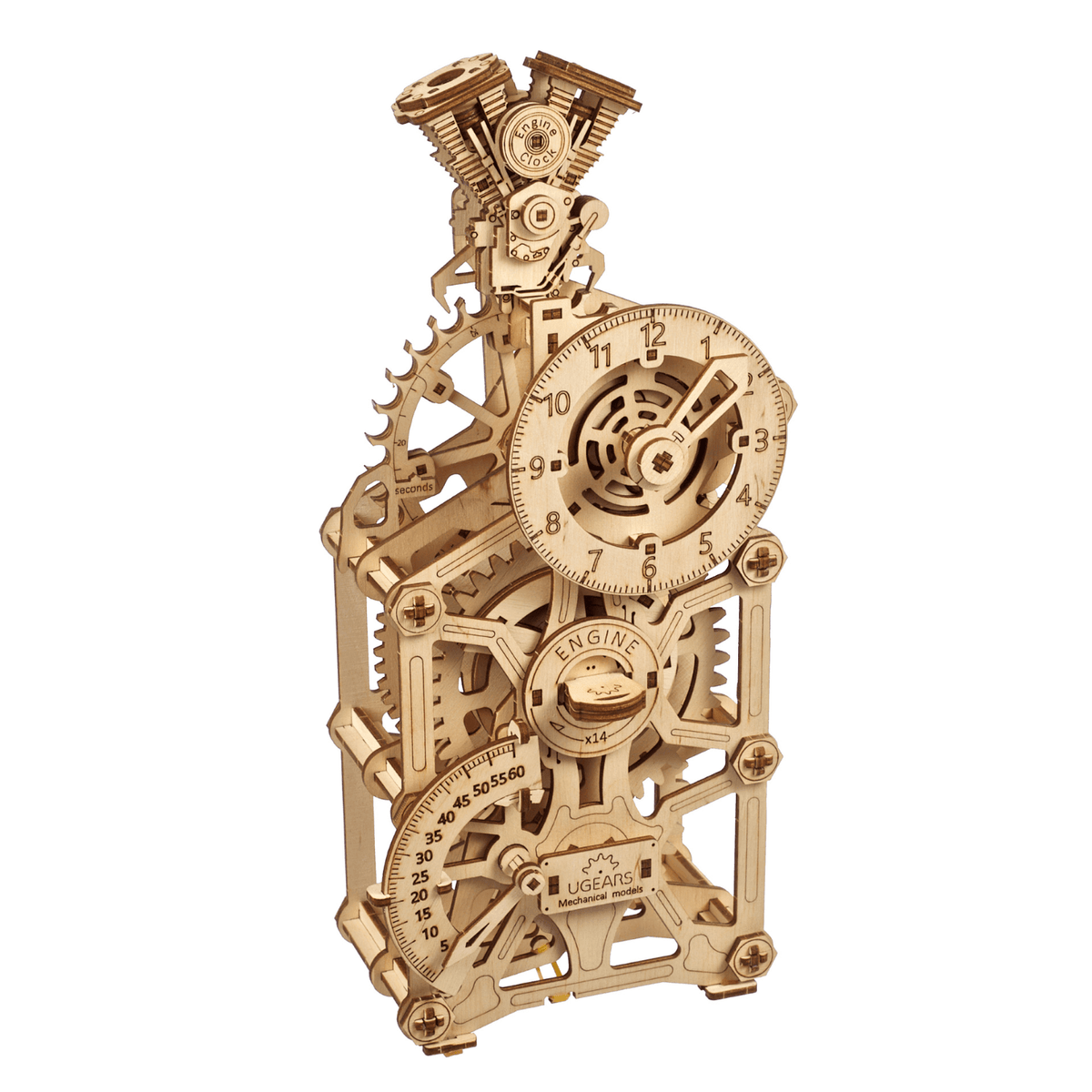 Motor Clock Mechanical Wooden Puzzle Ugears--