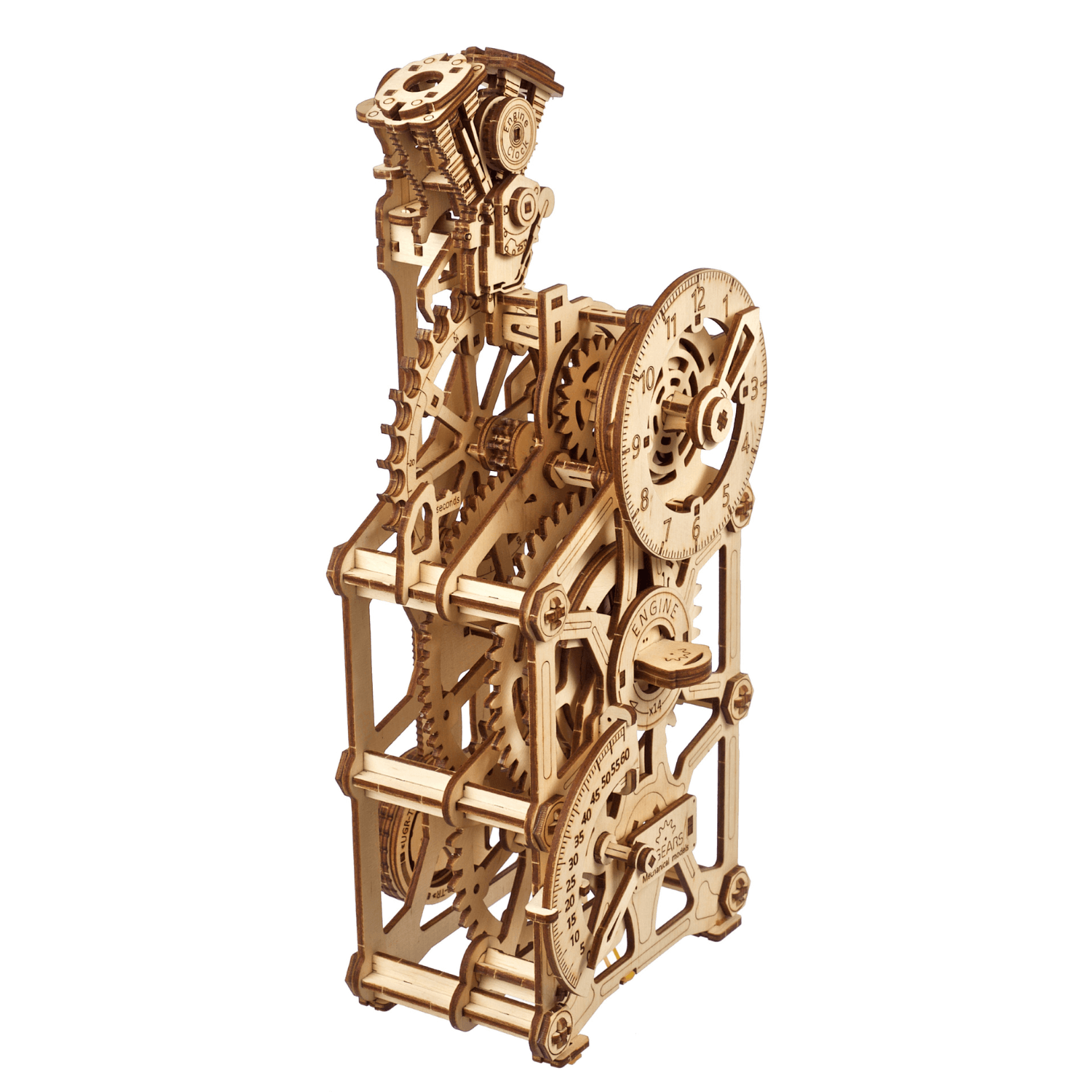 Motor Clock Mechanical Wooden Puzzle Ugears--