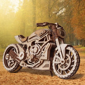 Motorfiets Mechanische Houten Puzzel - WoodTrick -