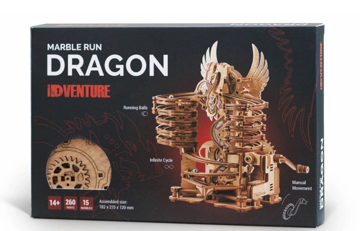 Knikkerbaan "Draak"-mechanische houten puzzel-iDventure--