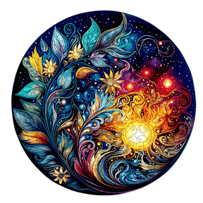 Galaxie de fleurs mystiques | Puzzle en bois Mandala-MagicHolz--