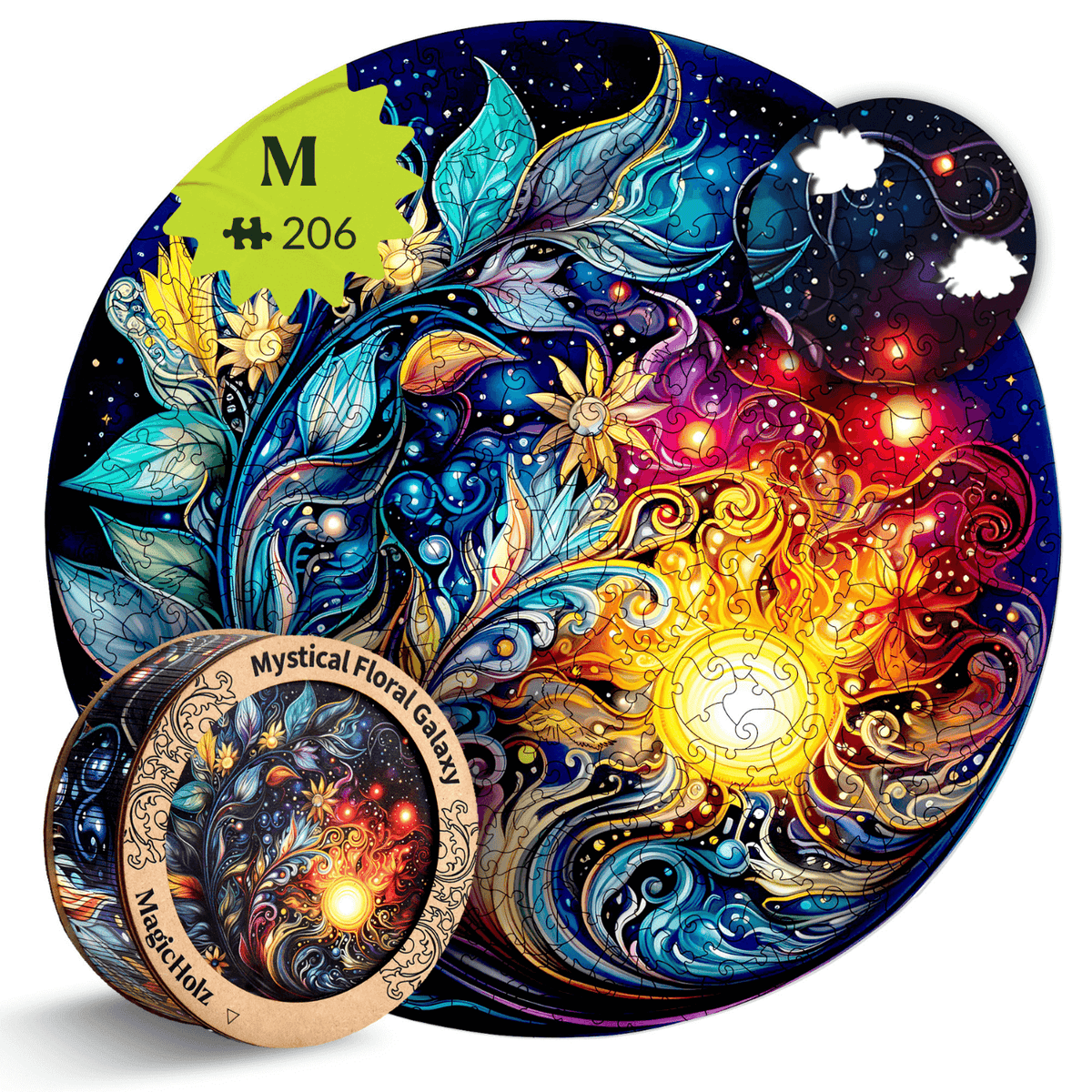 Mystische Blumen Galaxie | Mandala-Holzpuzzle-MagicHolz-MysticalFloralGalaxyM-0098925395356