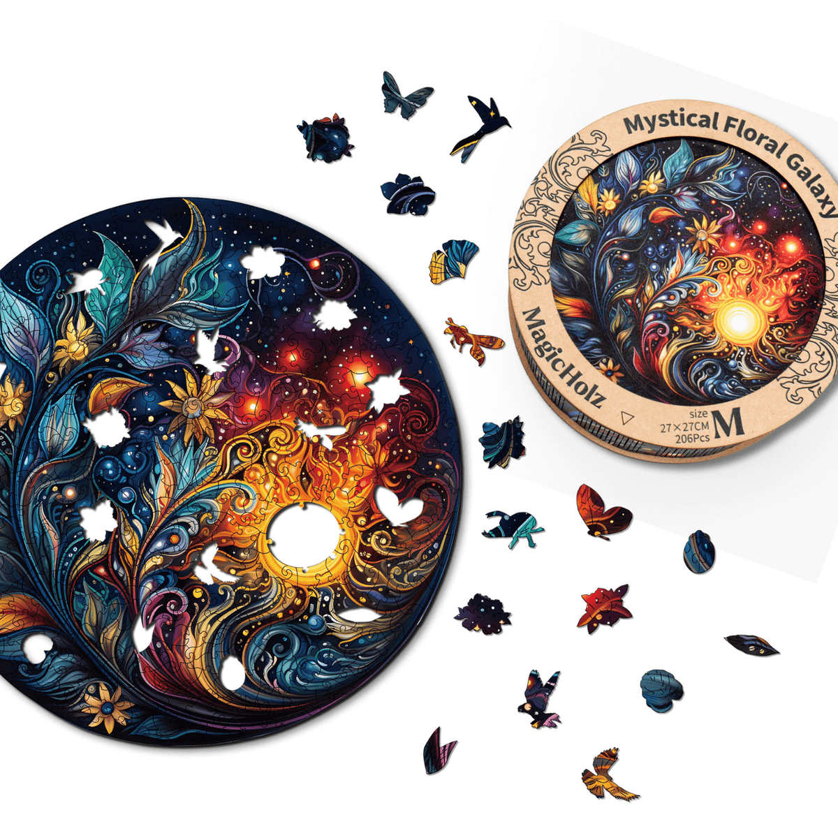 Mystical flower galaxy | Mandala wooden puzzle-MagicHolz--