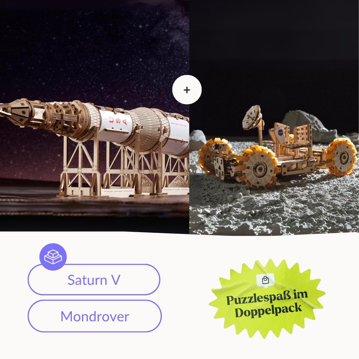 NASA Space Mission Kit | Bundle-Mechanical Wooden Puzzle-Ugears--