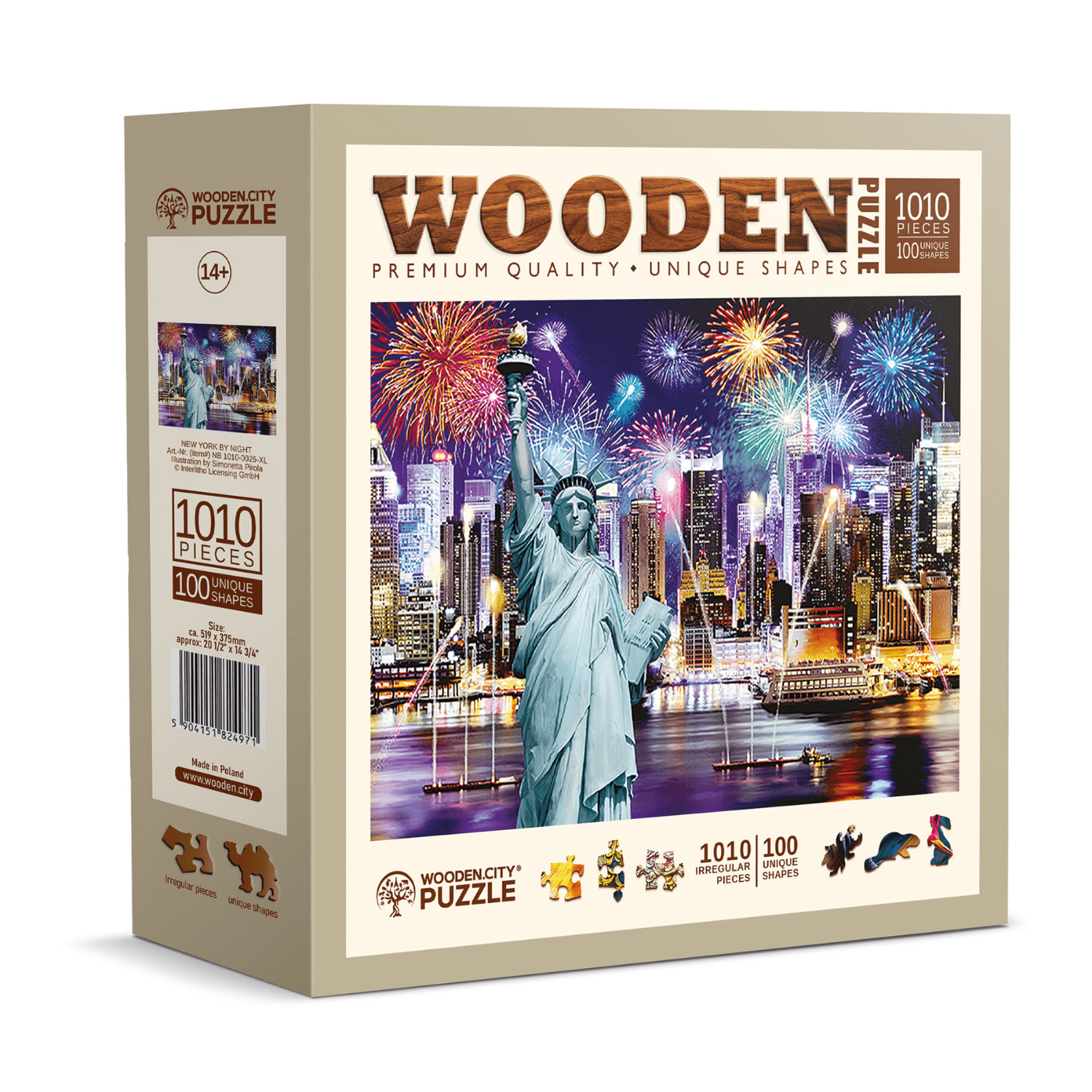 New York by Night Puzzle | Wooden Puzzle 1010 (Duplicate)-WoodenCity-WoodenCity--