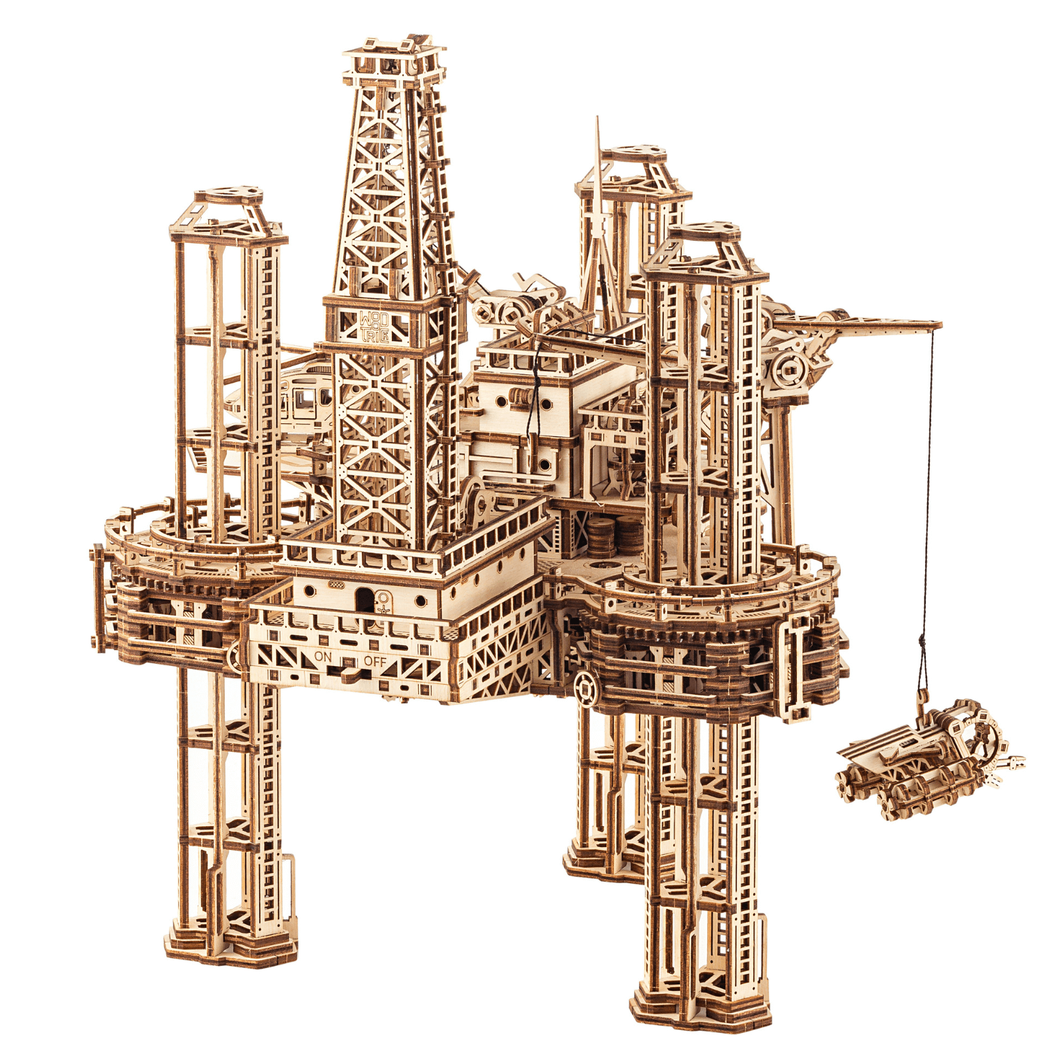 Offshore-Bohrinsel-Mechanisches Holzpuzzle-WoodTrick--