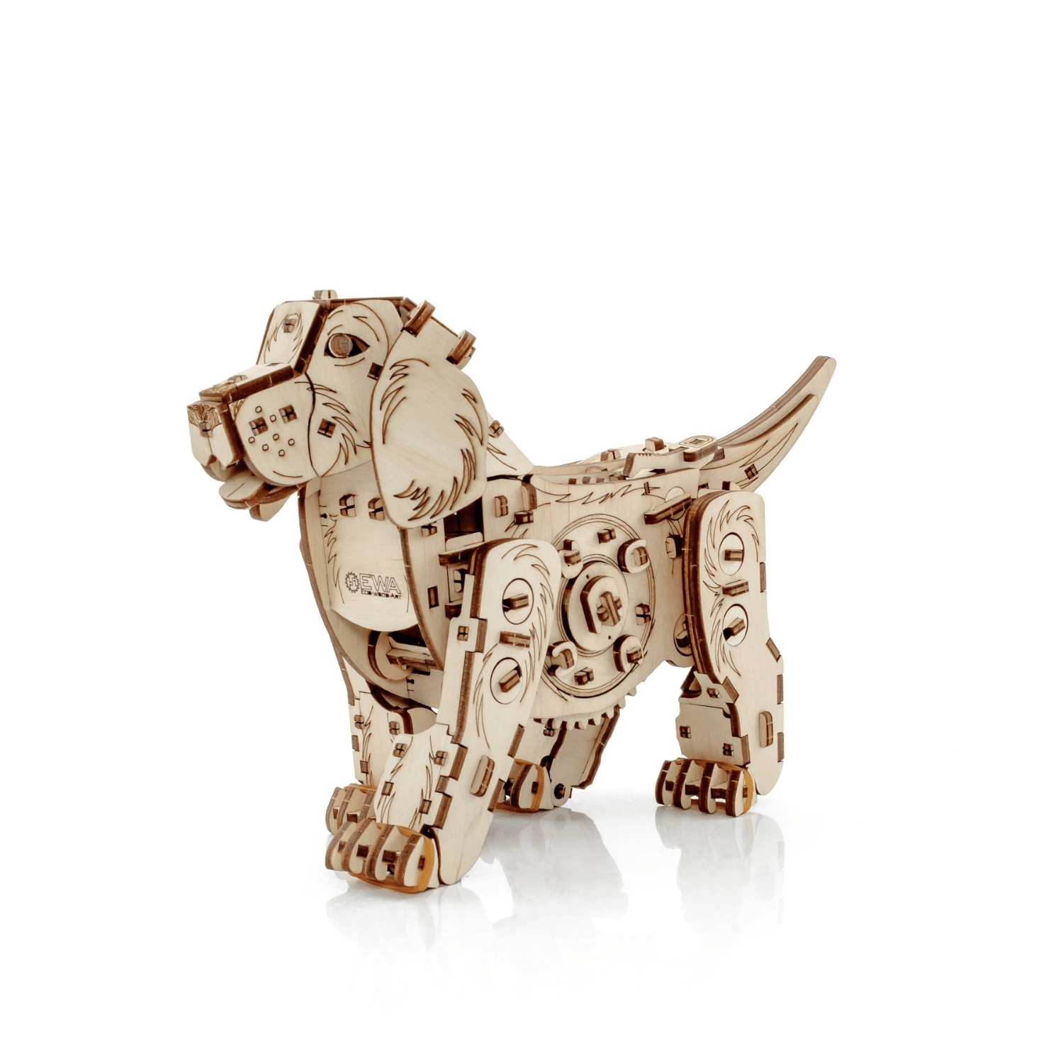 Mechanischer Hund | Puppy-Mechanisches Holzpuzzle-Eco-Wood-Art--