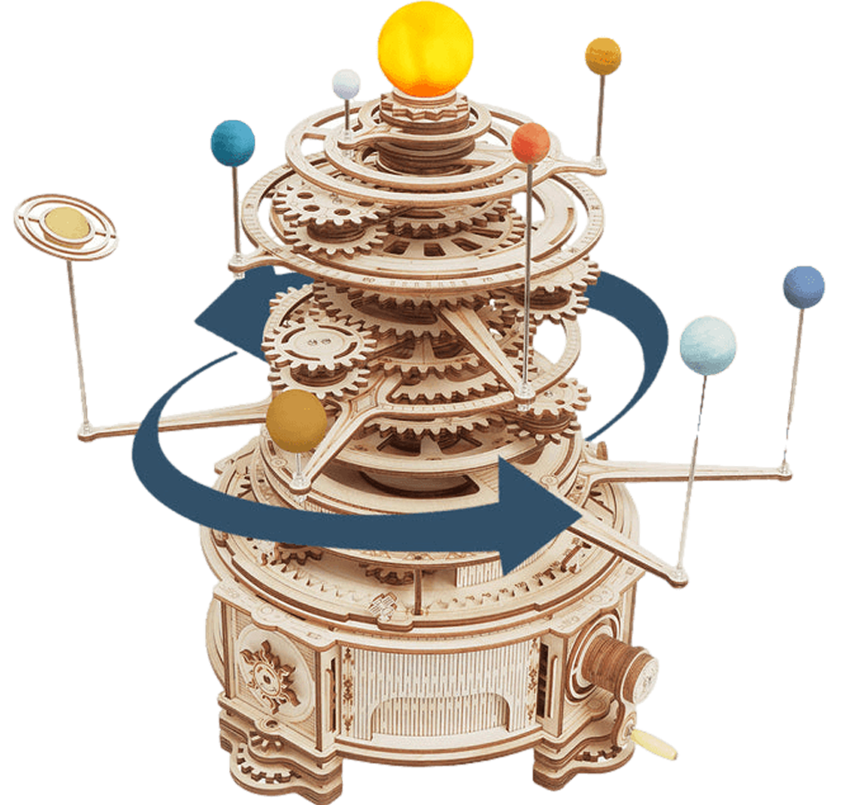 Mechanical Solar System Mechanical Wooden Puzzle Robotime--