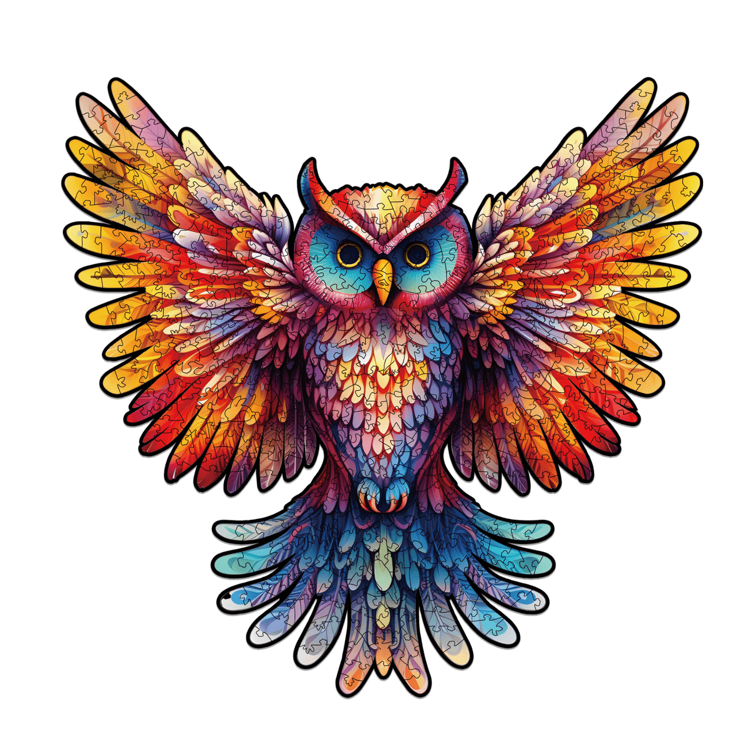 Rainbow feather | Owl wooden puzzle-MagicHolz--