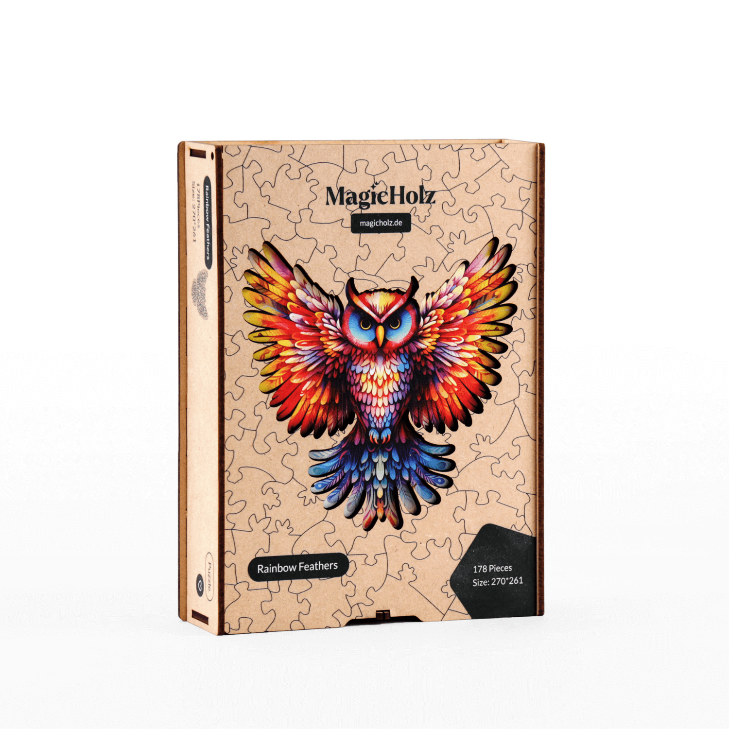 Rainbow feather | Owl wooden puzzle-MagicHolz--