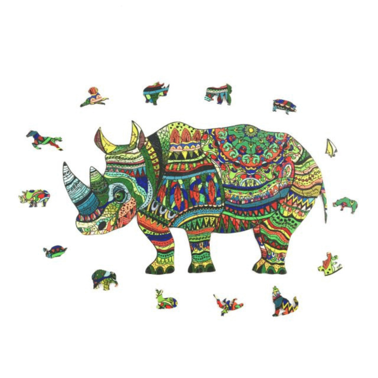 Watchful rhino wooden puzzle-MagicHolz--