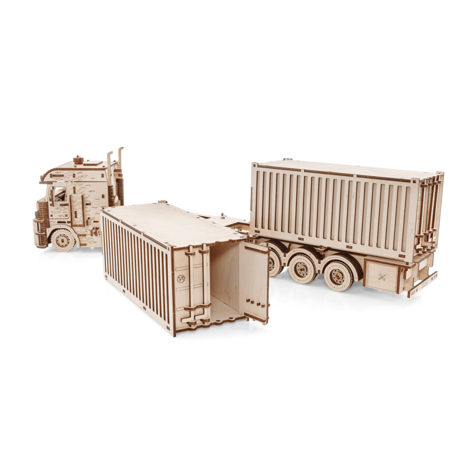 ROAD KING | LKW | Aufleger-Mechanisches Holzpuzzle-Eco-Wood-Art--