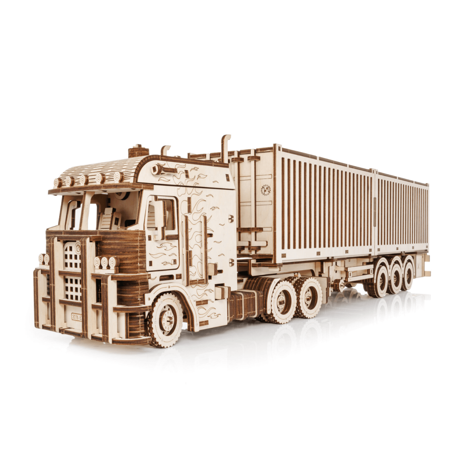 ROAD KING | LKW | Aufleger-Mechanisches Holzpuzzle-Eco-Wood-Art--